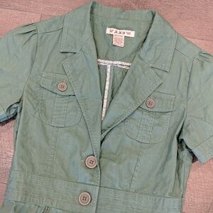 Forever 21 Sage Green Short Sleeve Utility Blazer